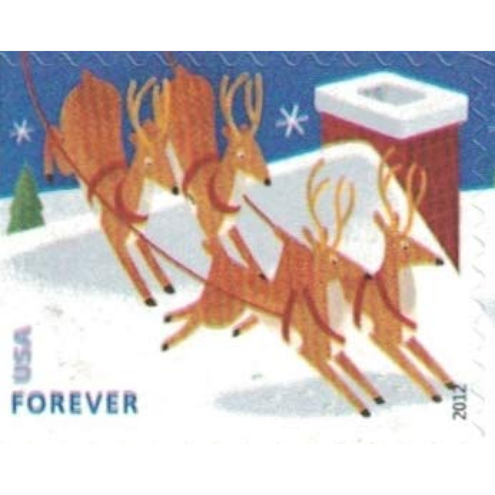 2012 US Stamp Santa & Sleigh - Booklet of 20 Forever Stamps